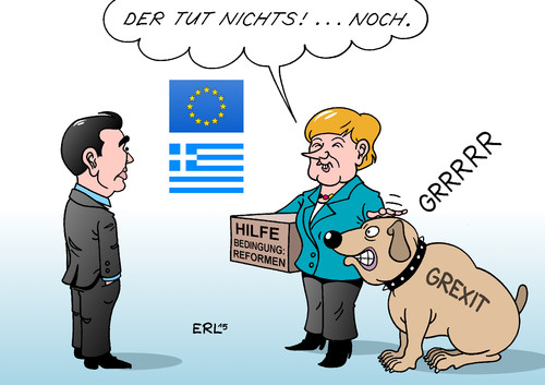 Cartoon: Merkel zeigt die Instrumente (medium) by Erl tagged griechenland,schulden,ablehnung,nein,oxi,sparkurs,eu,ezb,iwf,hilfe,bedingung,reformen,grexit,tsipras,merkel,hund,hilfspaket,karikatur,erl,griechenland,schulden,ablehnung,nein,oxi,sparkurs,eu,ezb,iwf,hilfe,bedingung,reformen,grexit,tsipras,merkel,hund,hilfspaket