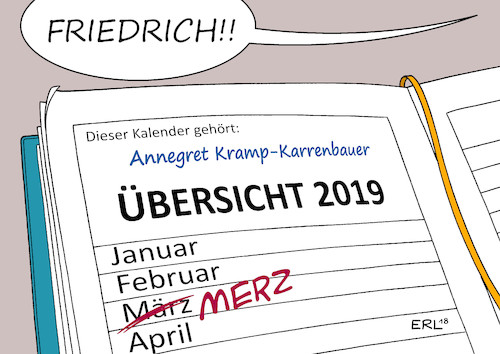 Cartoon: Merz (medium) by Erl tagged politik,cdu,machtkampf,vorsitzende,annegret,kramp,karrenbauer,friedrich,merz,kanzlerkandidatur,konservativ,wirtschaftsliberal,rechts,flügel,männer,andenpakt,terminkalender,karikatur,erl,politik,cdu,machtkampf,vorsitzende,annegret,kramp,karrenbauer,friedrich,merz,kanzlerkandidatur,konservativ,wirtschaftsliberal,rechts,flügel,männer,andenpakt,terminkalender,karikatur,erl