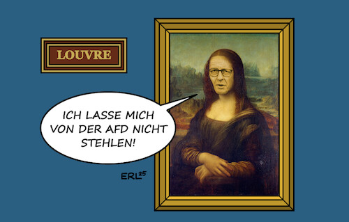 Cartoon: Merza Lisa (medium) by Erl tagged politik,einbruch,louvre,diebstahl,raub,cdu,diskussion,brandmauer,afd,merz,mona,lisa,karikatur,erl,politik,einbruch,louvre,diebstahl,raub,cdu,diskussion,brandmauer,afd,merz,mona,lisa,karikatur,erl