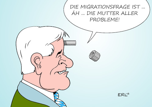 Cartoon: Mutter (medium) by Erl tagged illustration,politik,innenminister,horst,seehofer,csu,interview,migration,migrationsfrage,mutter,aller,probleme,wasser,mühlen,afd,rechtspopulisten,rechtsextremisten,rechtspopulismus,rechtsextremismus,fremdenfeindlichkeit,rassismus,kritik,angela,merkel,flüchtlingspolitik,flüchtlinge,verunsicherung,chemnitz,auschreitungen,karikatur,erl,illustration,politik,innenminister,horst,seehofer,csu,interview,migration,migrationsfrage,mutter,aller,probleme,wasser,mühlen,afd,rechtspopulisten,rechtsextremisten,rechtspopulismus,rechtsextremismus,fremdenfeindlichkeit,rassismus,kritik,angela,merkel,flüchtlingspolitik,flüchtlinge,verunsicherung,chemnitz,auschreitungen,karikatur,erl