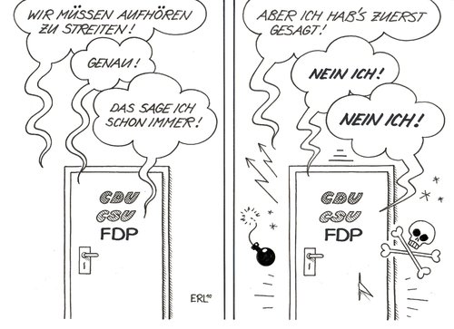 Cartoon: Nach dem Streit ist vordemStreit (medium) by Erl tagged cdu,csu,fdp,streit,begraben,beigelegt,wieder,aufgeflammt,koalition,schwarzgelb,cdu,csu,fdp,streit,begraben,beigelegt,aufgeflammt,koalition,schwarzgelb,streiten,krise,parteien