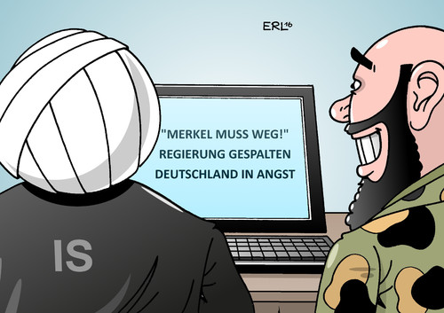 Cartoon: Nach Plan (medium) by Erl tagged berlin,anschlag,terror,terroranschlag,islamismus,is,reaktion,merkel,muss,weg,regierung,cdu,csu,spd,streit,spaltung,flüchtlingspolitik,flüchtlinge,rechtspopulismus,afd,deutschland,angst,verunsicherung,plan,karikatur,erl,berlin,anschlag,terror,terroranschlag,islamismus,is,reaktion,merkel,muss,weg,regierung,cdu,csu,spd,streit,spaltung,flüchtlingspolitik,flüchtlinge,rechtspopulismus,afd,deutschland,angst,verunsicherung,plan,karikatur,erl