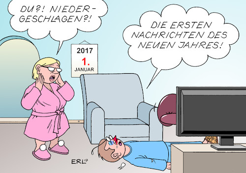 Cartoon: Nachrichten (medium) by Erl tagged neujahr,2017,nachrichten,terror,anschlag,terroranschlag,türkei,angst,trauer,medien,fernsehen,mann,frau,karikatur,erl,neujahr,2017,nachrichten,terror,anschlag,terroranschlag,türkei,angst,trauer,medien,fernsehen,mann,frau,karikatur,erl