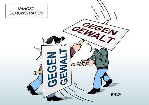 Cartoon: Nahost Demonstration (medium) by Erl tagged nahost,krieg,israel,hamas,palästinenser,gaza,gewalt,demonstration,deutschland,antisemitismus,widerspruch,gegengewalt,nahost,krieg,israel,hamas,palästinenser,gaza,gewalt,demonstration,deutschland,antisemitismus,widerspruch,gegengewalt