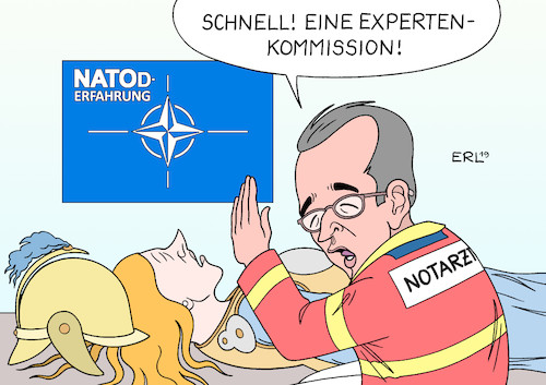 Cartoon: NATO (medium) by Erl tagged politik,militär,verteidigung,bündnis,nato,krise,usa,präsident,donald,trump,rechtspopulismus,nationalismus,egoismus,türkei,alleingänge,syrien,invasion,frankreich,macron,hirntod,hirntot,tod,nahtoderfahrung,außenminister,heiko,maas,notarzt,vorschlag,experten,kommission,karikatur,erl,politik,militär,verteidigung,bündnis,nato,krise,usa,präsident,donald,trump,rechtspopulismus,nationalismus,egoismus,türkei,alleingänge,syrien,invasion,frankreich,macron,hirntod,hirntot,tod,nahtoderfahrung,außenminister,heiko,maas,notarzt,vorschlag,experten,kommission,karikatur,erl