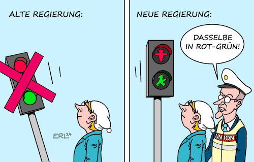 Cartoon: Neue Regierung (medium) by Erl tagged politik,regierung,ampel,aus,scholz,rauswurf,lindner,rücktritt,fdp,minister,rot,grün,fußgängerampel,michel,merz,karikatur,erl,politik,regierung,ampel,aus,scholz,rauswurf,lindner,rücktritt,fdp,minister,rot,grün,fußgängerampel,michel,merz,karikatur,erl