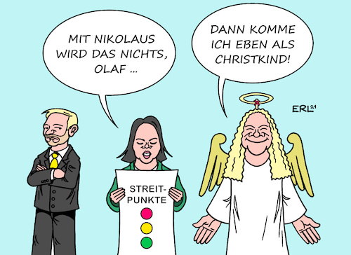 Neues von der Ampel von Erl, Politik Cartoon