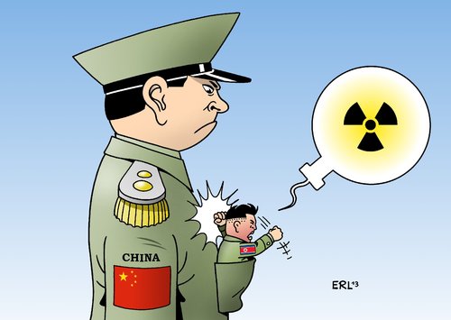 Cartoon: Nordkorea China (medium) by Erl tagged nordkorea,diktator,kim,jong,un,atomwaffen,atomprogramm,atomkraftwerk,drohung,südkorea,usa,schutzmacht,china,geduld,nordkorea,diktator,kim,jong,un,atomwaffen,atomprogramm,atomkraftwerk,drohung,südkorea,usa,schutzmacht,china,geduld