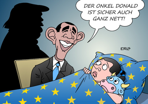 Cartoon: Obama EU (medium) by Erl tagged usa,präsident,barack,obama,amtszeit,ende,abschied,europa,eu,angst,schatten,onkel,nachfolger,donald,trump,beruhigung,einschlafen,bett,kind,kuscheltier,stier,karikatur,erl,usa,präsident,barack,obama,amtszeit,ende,abschied,europa,eu,angst,schatten,onkel,nachfolger,donald,trump,beruhigung,einschlafen,bett,kind,kuscheltier,stier,karikatur,erl