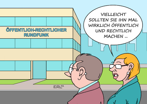 Cartoon: Öffentlich rechtlicher Rundfunk (medium) by Erl tagged politik,medien,rundfunk,öffentlich,rechtlich,rbb,berlin,brandenburg,intendantin,patricia,schlesinger,rücktritt,vetternwirtschaft,luxus,verschwendung,ard,verlust,vertrauen,forderung,konsequenzen,reformen,karikatur,erl,politik,medien,rundfunk,öffentlich,rechtlich,rbb,berlin,brandenburg,intendantin,patricia,schlesinger,rücktritt,vetternwirtschaft,luxus,verschwendung,ard,verlust,vertrauen,forderung,konsequenzen,reformen,karikatur,erl