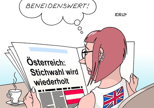 Cartoon: Österreich Großbritannien (medium) by Erl tagged erl,karikatur,krise,rücktritt,premierminister,regierung,nordirland,schottland,wales,england,jung,alt,spaltung,chaos,brexit,großbritannien,beneidenswert,wiederholung,urteil,verfassungsgericht,schlamperei,auszählung,bundespräsident,wahl,österreich,österreich,wahl,bundespräsident,auszählung,schlamperei,verfassungsgericht,urteil,wiederholung,beneidenswert,großbritannien,brexit,chaos,spaltung,alt,jung,england,wales,schottland,nordirland,regierung,premierminister,rücktritt,krise,karikatur,erl