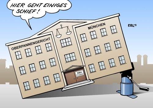 Cartoon: OLG München (medium) by Erl tagged wagenheber,panne,losverfahren,platzvergabe,pannen,prozess,aufklärung,ermittlung,terror,fremdenfeindlichkeit,rechtsextremismus,serie,mord,nsu,nsu,mord,serie,rechtsextremismus,fremdenfeindlichkeit,terror,ermittlung,aufklärung,prozess,pannen,platzvergabe,losverfahren,panne,wagenheber