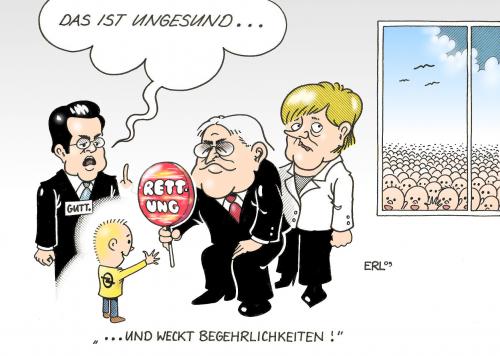 Cartoon: Opelrettung (medium) by Erl tagged opel,rettung,guttenberg,steinmeier,merkel,kritik,staatshilfe,dammbruch,begehrlichkeit,opel,gm,general motors,autoindustrie,insolvenz,pleite,schulden,rettung,general,motors,dammbruch,begehrlichkeit,staatshilfe,kritik,angela merkel,frank walter steinmeier,angela,merkel,frank,walter,steinmeier