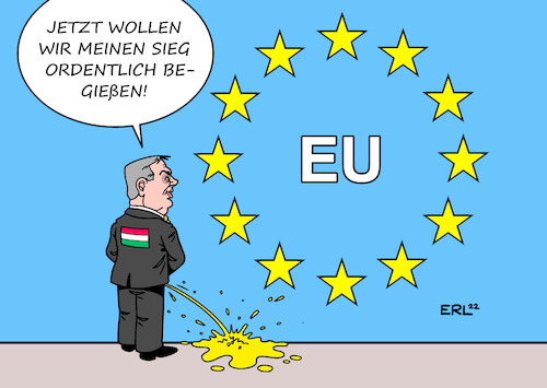 Cartoon: Orban feiert (medium) by Erl tagged politik,ungarn,wahl,parlament,ministerpräsident,viktor,orban,wahlsieg,abbau,zerstörung,demokratie,medien,pressefreiheit,unabhängigkeit,justiz,wahlrecht,korruption,vetternwirtschaft,missbrauch,eu,fördergeld,karikatur,erl,politik,ungarn,wahl,parlament,ministerpräsident,viktor,orban,wahlsieg,abbau,zerstörung,demokratie,medien,pressefreiheit,unabhängigkeit,justiz,wahlrecht,korruption,vetternwirtschaft,missbrauch,eu,fördergeld,karikatur,erl