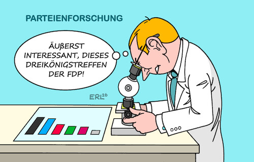 Cartoon: Parteienforschung (medium) by Erl tagged politik,partei,fdp,umfragen,bedeutungslosigkeit,dreikönigstreffen,stuttgart,parteienforschung,mikroskop,karikatur,erl,politik,partei,fdp,umfragen,bedeutungslosigkeit,dreikönigstreffen,stuttgart,parteienforschung,mikroskop,karikatur,erl