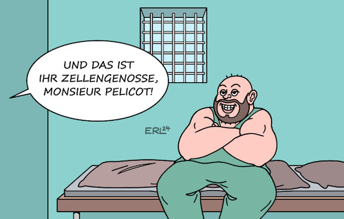 Cartoon: Pelicot (medium) by Erl tagged politik,kriminalität,vergewaltigung,pelicot,gefängnis,zelle,zellengenosse,karikatur,erl,politik,kriminalität,vergewaltigung,pelicot,gefängnis,zelle,zellengenosse,karikatur,erl