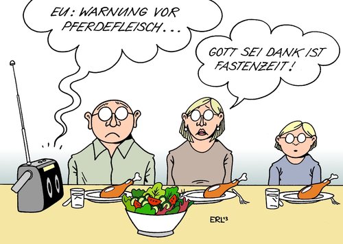 Cartoon: Pferdefleisch (medium) by Erl tagged eu,lebensmittel,skandal,rindfleisch,pferdefleisch,fastenzeit,eu,lebensmittel,skandal,rindfleisch,pferdefleisch,fastenzeit