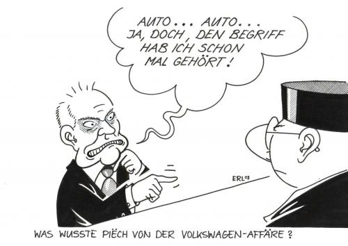 Cartoon: Piech (medium) by Erl tagged vw,vw,piech,auto,affäre,spenden,prostituierte,zeigefinger,unwissenheit,unschuld,heucheln,begriff,hören,grinsen,aussage,wissen,offen,legen,zeugenstand,schmiergelder,lustreisen,huren,sex,firmenkosten,aufsichtsratchef,klaus,volkert,verhandlung