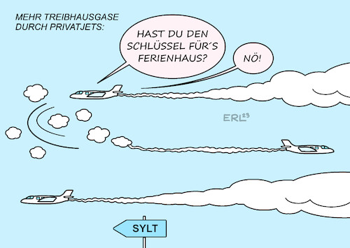 Cartoon: Privatjets I (medium) by Erl tagged politik,klima,klimawandel,erderwärmung,co2,treibhausgase,zunahme,flugverkehr,privatjet,urlaub,ferienhaus,sylt,karikatur,erl,politik,klima,klimawandel,erderwärmung,co2,treibhausgase,zunahme,flugverkehr,privatjet,urlaub,ferienhaus,sylt,karikatur,erl