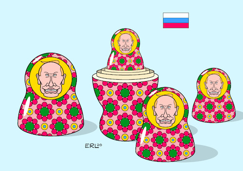 Cartoon: Putin (medium) by Erl tagged politik,russland,rücktritt,regierung,umbau,änderung,system,putin,präsident,macht,machterhalt,matrjoschka,karikatur,erl,politik,russland,rücktritt,regierung,umbau,änderung,system,putin,präsident,macht,machterhalt,matrjoschka,karikatur,erl