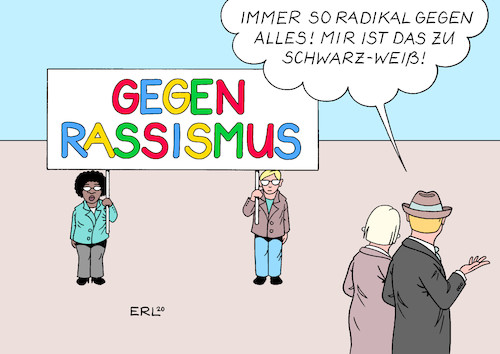 Cartoon: Rassismus (medium) by Erl tagged politik,usa,polizei,mord,george,floyd,proteste,demonstrationen,deutschland,hautfarbe,schwarz,weiß,rassismus,karikatur,erl,politik,usa,polizei,mord,george,floyd,proteste,demonstrationen,deutschland,hautfarbe,schwarz,weiß,rassismus,karikatur,erl