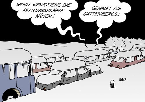 Cartoon: Rettungskräfte (medium) by Erl tagged winter,schnee,eis,auto,straße,autobahn,stau,rettungskräfte,rotes,kreuz,thw,guttenberg,karl,theodor,stephanie,traumpaar,retter,besuch,afghanistan,winter,schnee,eis,auto,straße,autobahn,stau,rettungskräfte,rotes kreuz,guttenberg,thw,karl theodor stephanie,traumpaar,besuch,afghanistan,rotes,kreuz,karl,theodor,stephanie