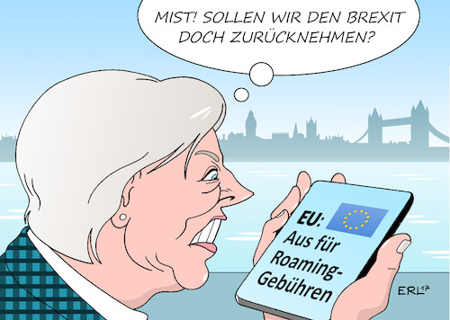 Cartoon: Roaming-Gebühren (medium) by Erl tagged kommunikation,handy,smartphone,telefon,sms,eu,ausland,roaming,gebühren,abschaffung,großbritannien,austritt,brexit,vorteil,nachteil,premierministerin,theresa,may,london,karikatur,erl,kommunikation,handy,smartphone,telefon,sms,eu,ausland,roaming,gebühren,abschaffung,großbritannien,austritt,brexit,vorteil,nachteil,premierministerin,theresa,may,london,karikatur,erl