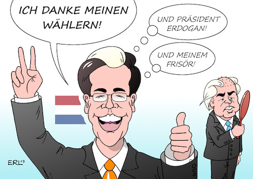 Cartoon: Rutte Wilders (medium) by Erl tagged niederlande,wahl,parlament,sieger,ministerpräsident,mark,rutte,rechtsliberal,zweiter,geert,wilders,rechtspopulismus,rechtsextremismus,islamfeindlichkeit,fremdenfeindlichkeit,konflikt,türkei,präsident,erdogan,verbot,wahlkampf,auftritt,beschimpfung,nazimethoden,nazis,frisur,frisör,dank,wähler,wählerinnen,karikatur,erl,niederlande,wahl,parlament,sieger,ministerpräsident,mark,rutte,rechtsliberal,zweiter,geert,wilders,rechtspopulismus,rechtsextremismus,islamfeindlichkeit,fremdenfeindlichkeit,konflikt,türkei,präsident,erdogan,verbot,wahlkampf,auftritt,beschimpfung,nazimethoden,nazis,frisur,frisör,dank,wähler,wählerinnen,karikatur,erl