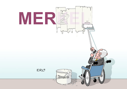 Cartoon: Schäuble II (medium) by Erl tagged politik,cdu,bundeskanzlerin,angela,merkel,rückzug,vorsitz,nachfolgerin,nachfolger,kandidaten,annegret,kramp,karrenbauer,friedrich,merz,jens,spahn,werbung,regionalkonferenzen,vorstellung,mitglieder,entscheidung,delegierte,parteinahme,bundestagspräsident,wolfgang,schäuble,konservativ,vergangenheit,wandfarbe,renovierung,altweiß,retro,karikatur,erl,politik,cdu,bundeskanzlerin,angela,merkel,rückzug,vorsitz,nachfolgerin,nachfolger,kandidaten,annegret,kramp,karrenbauer,friedrich,merz,jens,spahn,werbung,regionalkonferenzen,vorstellung,mitglieder,entscheidung,delegierte,parteinahme,bundestagspräsident,wolfgang,schäuble,konservativ,vergangenheit,wandfarbe,renovierung,altweiß,retro,karikatur,erl