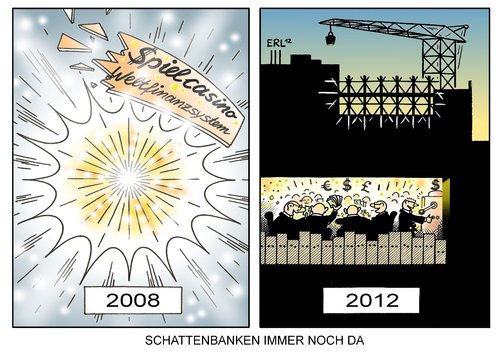 Cartoon: Schattenbanken immer noch da (medium) by Erl tagged wirtschaft,finanzen,2012,2008,spielcasino,spielsucht,gier,geld,gefahr,finanzsystem,schattenbanken,banken,finanzkrise,finanzkrise,banken,schattenbanken,finanzsystem,gefahr,geld,gier,spielsucht,spielcasino,2008,2012,finanzen,wirtschaft