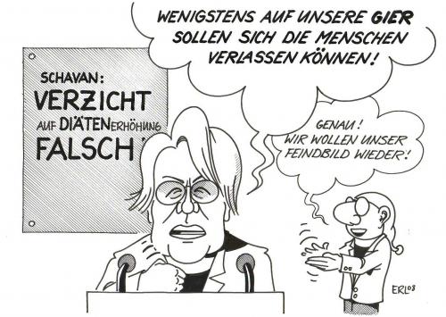 Cartoon: Schavan rettet die Politik (medium) by Erl tagged annette,schavan,diäten,verzicht,politiker,annette,schavan,diäten,verzicht,politiker,erhöhung,gier,feindbild,kritik,debatte,applaus,empörung