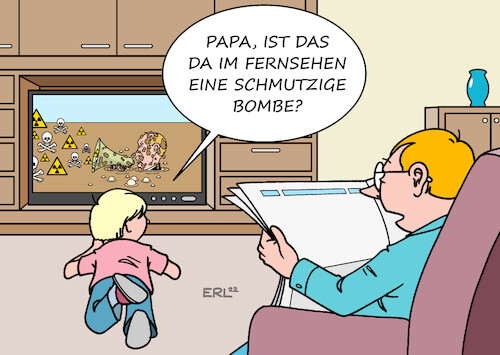 Cartoon: Schmutzige Bombe (medium) by Erl tagged politik,krieg,angriff,überfall,russland,ukraine,wladimir,putin,drohung,atomkrieg,atomwaffen,propaganda,schmutzige,bombe,verdrehung,wahrheit,lüge,sumpf,karikatur,erl,politik,krieg,angriff,überfall,russland,ukraine,wladimir,putin,drohung,atomkrieg,atomwaffen,propaganda,schmutzige,bombe,verdrehung,wahrheit,lüge,sumpf,karikatur,erl