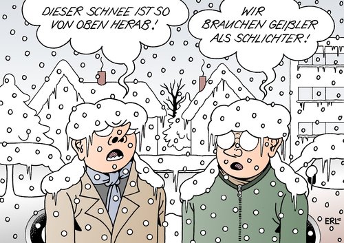 Cartoon: Schnee (medium) by Erl tagged schnee,winter,kälte,oben,herab,obrigkeit,politik,bürger,beteiligung,vermittlung,schlichtung,geißler,stuttgart,21,schnee,winter,kälte,obrigkeit,beteiligung,vermittlung,schlichtung,geißler,stuttgart 21,stuttgart,21