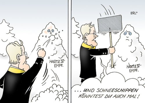 Cartoon: Schneeschippen (medium) by Erl tagged hartz,iv,westerwelle,kritik,polemik,dekadenz,leistung,anstrengung,schneeschippen,hartz,arbeit,job,westerwelle,kritik,polemik,dekadenz,leistung,anstrengung