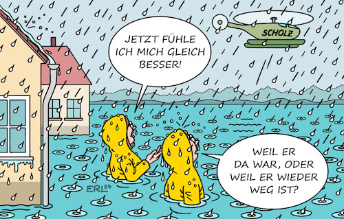 Cartoon: Scholz besucht Flutgebiete (medium) by Erl tagged politik,wetter,regen,starkregen,süddeutschland,baden,württemberg,bayern,hochwasser,wasser,fluss,bach,flut,menschen,angst,besuch,bundeskanzler,olaf,scholz,trost,karikatur,erl,politik,wetter,regen,starkregen,süddeutschland,baden,württemberg,bayern,hochwasser,wasser,fluss,bach,flut,menschen,angst,besuch,bundeskanzler,olaf,scholz,trost,karikatur,erl