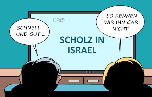 Cartoon: Scholz mal anders (medium) by Erl tagged politik,terror,überfall,mord,entführung,geiselnahme,hamas,israel,plan,bodenoffensive,gaza,bundeskanzler,olaf,scholz,besuch,solidarität,schnell,gut,neu,qualität,karikatur,erl,politik,terror,überfall,mord,entführung,geiselnahme,hamas,israel,plan,bodenoffensive,gaza,bundeskanzler,olaf,scholz,besuch,solidarität,schnell,gut,neu,qualität,karikatur,erl