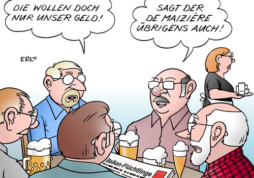 Cartoon: Schützenhilfe von oben (medium) by Erl tagged flüchtlinge,balkan,asyl,anerkennung,armut,wirtschaftsflüchtling,abschiebung,geld,sachleistung,innenminister,thomas,de,maiziere,anreiz,abschaffung,unterstellung,vorurteil,stammtisch,karikatur,erl,flüchtlinge,balkan,asyl,anerkennung,armut,wirtschaftsflüchtling,abschiebung,geld,sachleistung,innenminister,thomas,de,maiziere,anreiz,abschaffung,unterstellung,vorurteil,stammtisch,karikatur,erl