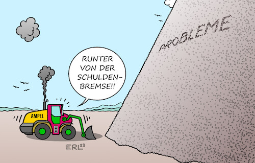 Cartoon: Schuldenbremse (medium) by Erl tagged politik,finanzen,coronahilfen,notsituation,bundesregierung,ampel,spd,grüne,fdp,sondervermögen,klimaschutz,klage,cdu,bundesverfassungsgericht,karlsruhe,urteil,finanzloch,60,milliarden,euro,forderung,aussetzung,abschaffung,schuldenbremse,karikatur,erl,politik,finanzen,coronahilfen,notsituation,bundesregierung,ampel,spd,grüne,fdp,sondervermögen,klimaschutz,klage,cdu,bundesverfassungsgericht,karlsruhe,urteil,finanzloch,60,milliarden,euro,forderung,aussetzung,abschaffung,schuldenbremse,karikatur,erl