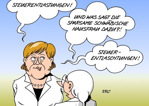 Cartoon: Schwäbische Hausfrau (medium) by Erl tagged haushalt,sparen,steuersenkung,steuerentlastungen,gelb,schwarz,regierung,fdp,csu,cdu,merkel,angela,bundeskanzlerin,konsolidierung,konsolidieren,sparsam,schwäbisch,schwäbische,hausfrau,bundeskanzlerin,angela merkel,cdu,csu,fdp,regierung,schwarz,gelb,steuerentlastungen,steuersenkung,haushalt,konsolidieren,sparsam,schwäbisch,schwäbische,angela,merkel