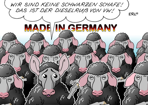 Cartoon: Schwarze Schafe (medium) by Erl tagged vw,volkswagen,autobauer,auto,diesel,usa,abgaswerte,manipulation,betrug,martin,winterkorn,absatzmarkt,abgastest,prüfung,prüflabor,labor,software,gau,supergau,made,in,germany,image,schaden,schwarze,schafe,karikatur,erl,vw,volkswagen,autobauer,auto,diesel,usa,abgaswerte,manipulation,betrug,martin,winterkorn,absatzmarkt,abgastest,prüfung,prüflabor,labor,software,gau,supergau,made,in,germany,image,schaden,schwarze,schafe,karikatur,erl