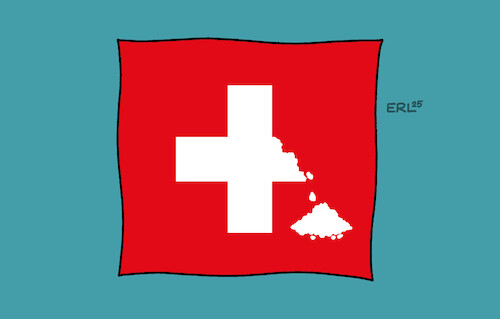Cartoon: Schweiz (medium) by Erl tagged politik,schweiz,berge,gletscher,gletschersturz,stausee,naturkatastrophe,klimawandel,flagge,karikatur,erl,politik,schweiz,berge,gletscher,gletschersturz,stausee,naturkatastrophe,klimawandel,flagge,karikatur,erl