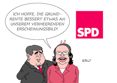 Cartoon: SPD (medium) by Erl tagged politik,spd,grundrente,arbeitsminister,hubertus,heil,vorsitzende,andrea,nahles,verbesserung,image,erscheinungsbild,umfragewerte,querschuss,sigmar,gabriel,kritik,twitter,karikatur,erl,politik,spd,grundrente,arbeitsminister,hubertus,heil,vorsitzende,andrea,nahles,verbesserung,image,erscheinungsbild,umfragewerte,querschuss,sigmar,gabriel,kritik,twitter,karikatur,erl