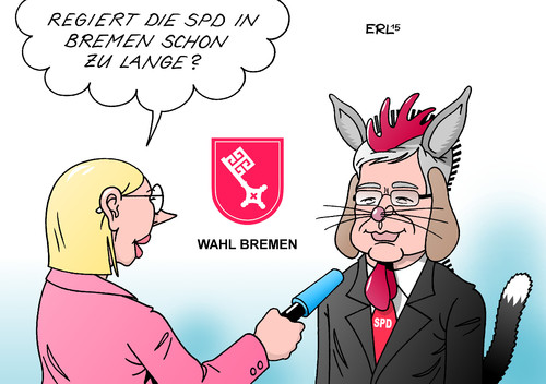 Cartoon: SPD Bremen (medium) by Erl tagged bremen,wahl,bundesland,land,stadtstaat,bürgerschaft,bürgermeister,jens,böhrnsen,spd,zustimmung,beliebtheit,wähler,regierungszeit,lange,abnutzung,bremer,stadtmusikanten,esel,hund,katze,hahn,symbol,eigenschaften,wappen,schlüssel,karikatur,erl,bremen,wahl,bundesland,land,stadtstaat,bürgerschaft,bürgermeister,jens,böhrnsen,spd,zustimmung,beliebtheit,wähler,regierungszeit,lange,abnutzung,bremer,stadtmusikanten,esel,hund,katze,hahn,symbol,eigenschaften,wappen,schlüssel