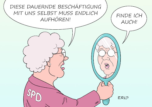 Cartoon: SPD einig (medium) by Erl tagged politik,partei,spd,wahl,spitzenduo,vorsitzende,norbert,walter,borjans,saskia,esken,werbung,austritt,groko,große,koalition,parteitag,einigkeit,sellbstbeschäftigung,grübeln,karikatur,erl,politik,partei,spd,wahl,spitzenduo,vorsitzende,norbert,walter,borjans,saskia,esken,werbung,austritt,groko,große,koalition,parteitag,einigkeit,sellbstbeschäftigung,grübeln,karikatur,erl