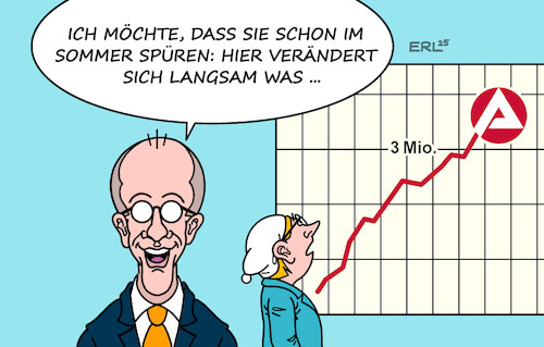 Cartoon: Spürbare Veränderung (medium) by Erl tagged politik,bundeskanzler,merz,stimmung,sommer,veränderung,anstieg,arbeitslosigkeit,michel,karikatur,erl,politik,bundeskanzler,merz,stimmung,sommer,veränderung,anstieg,arbeitslosigkeit,michel,karikatur,erl