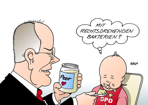 Cartoon: Steinbrück SPD 2 (medium) by Erl tagged spd,steinbrück,peer,kanzlerkandidat,partei,flügel,links,rechts,beinfreiheit,fütterung,brei,baby,rechtsdrehend,spd,steinbrück,peer,kanzlerkandidat,partei,flügel,links,rechts,beinfreiheit,fütterung,brei,baby,rechtsdrehend