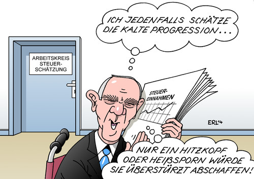 Cartoon: Steuerschätzung (medium) by Erl tagged arbeitskreis,steuerschätzung,tagung,steuereinnahmen,staat,kalte,progression,abschaffung,finanzminister,schäuble,arbeitskreis,steuerschätzung,tagung,steuereinnahmen,staat,kalte,progression,abschaffung,finanzminister,schäuble