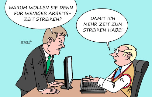 Cartoon: Streikgründe (medium) by Erl tagged politik,arbeit,deutschland,streik,streiks,kürzere,arbeitszeit,kritik,wirtschaftsminister,robert,habeck,grüne,wirtschaft,wachstum,fachkräftemangel,karikatur,erl,politik,arbeit,deutschland,streik,streiks,kürzere,arbeitszeit,kritik,wirtschaftsminister,robert,habeck,grüne,wirtschaft,wachstum,fachkräftemangel,karikatur,erl