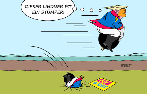 Cartoon: Stümper (medium) by Erl tagged politik,ampel,aus,fdp,plan,day,lindner,leugnen,lügen,baron,münchhausen,vorbild,trump,usa,karikatur,erl,politik,ampel,aus,fdp,plan,day,lindner,leugnen,lügen,baron,münchhausen,vorbild,trump,usa,karikatur,erl