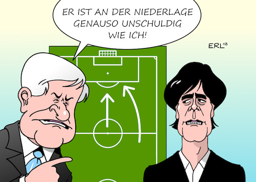 Cartoon: Sündenböcke (medium) by Erl tagged politik,bayern,landtagswahl,regierung,partei,alleinregierung,csu,verlust,absolute,mehrheit,absturz,einbruch,wähler,denkzettel,ministerpräsident,markus,söder,landespolitik,bundespolitik,sündenbock,innenminister,horst,seehofer,streit,bundeskanzlerin,angela,merkel,flüchtlingspolitik,sport,fußball,nationalmannschaft,nations,league,niederlage,niederlande,bundestrainer,joachim,jogi,löw,krise,trainerdiskussion,karikatur,erl,politik,bayern,landtagswahl,regierung,partei,alleinregierung,csu,verlust,absolute,mehrheit,absturz,einbruch,wähler,denkzettel,ministerpräsident,markus,söder,landespolitik,bundespolitik,sündenbock,innenminister,horst,seehofer,streit,bundeskanzlerin,angela,merkel,flüchtlingspolitik,sport,fußball,nationalmannschaft,nations,league,niederlage,niederlande,bundestrainer,joachim,jogi,löw,krise,trainerdiskussion,karikatur,erl